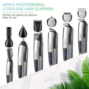 Su misura 6-In-1 lama In acciaio inossidabile <span class=keywords><strong>rasoio</strong></span> <span class=keywords><strong>elettrico</strong></span> IPX5 impermeabile USB ricaricabile barbe viso corpo Trimmer Kit - Product Image 2