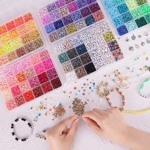 <b>Polymer</b> Clay Heishi Beads 10800 Pcs 108 Colors DIY Jewelry Making Supplies Bracelet Crafting Material - Product Image 2