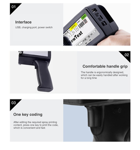 Mini-Hand-Tinten strahl drucker mit schwarzer schnell trocknender Tinten patrone für Text, Datum, Uhrzeit, Barcode, Logo, QR-Code, Chargen nummer - Product Image 3