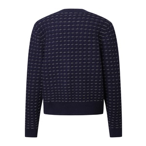 Maglieria <span class=keywords><strong>di</strong></span> lusso personalizzata con scollo a V Navy monopetto <span class=keywords><strong>in</strong></span> <span class=keywords><strong>cotone</strong></span> marca Cardigan lavorato a maglia <span class=keywords><strong>in</strong></span> <span class=keywords><strong>filo</strong></span> dorato maglione donna - Product Image 2