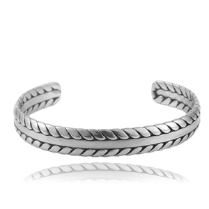 yunnique Tibetan Silver Open Cuff <b>Bracelet</b> Twisted <b>Rope</b> Design For Men And Women Fashion Jewelry Gift 280717 - Product Image 1