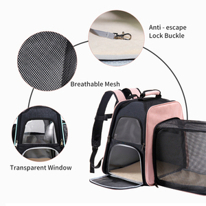 Sac à dos roulant personnalisé pour animaux de compagnie chien transporteur extensible pliable pour chat avec roues - Product Image 4