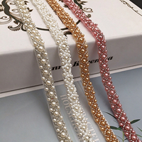 Bandes de perles et strass faites main DIY, maille diamantée, accessoires de décoration pour vêtements, robes de soirée et mariages pour femmes