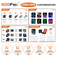 KooFex KF-6416-V OEM/ODM 7W 2500mAh DLC Blade Cortadora de Pelo Profesional con Motor de Levitación Magnética y Base de Carga