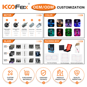 KooFex KF-6416-V OEM/ODM 7W 2500mAh DLC Blade Cortadora de Pelo Profesional con Motor de Levitación Magnética y Base de Carga - Product Image 5