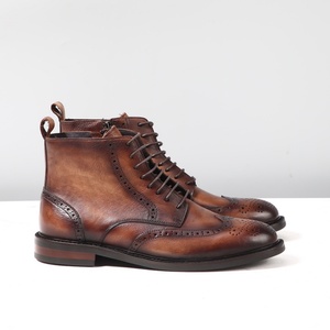 Zapatos de Cuero con Cordones para Hombre, Estilo Retro y Elegante, con Suela Gruesa de Piel Vacuna, Transpirables, para Caminar - Product Image 4