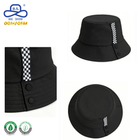 Fabricante OEM de Sombreros Tipo Bucket Unisex Lisos con Logotipo Personalizado y Decoración en la Parte Inferior para Atuendos de Estudio y Calle