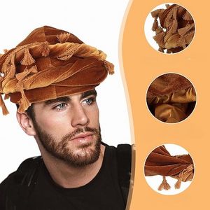 Velvet Durag Satin Doublé <span class=keywords><strong>Halo</strong></span> Turban Wraps Unique Design Tassel Beanie Turban pour Hommes et Femmes - Product Image 4