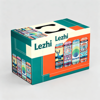 Boîte cadeau en carton personnalisée pour boissons énergisantes et bière, support pour 4 packs avec gaufrage, emballage recyclable