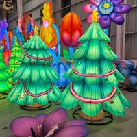 Feiertagsbeleuchtungstechnik 3D Weihnachtsbaum-Motiv Licht Festival Seidenlaterne für Event- und Attraktionsinstallationen