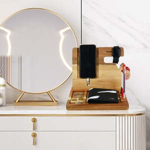 Supports de bureau Thunderbolt Youlike en bambou naturel pour téléphone et ordinateur portable avec station d'accueil sans fil et chargement USB, non pliables - Product Image 4