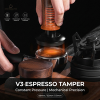 Distributeur de café en bois Espresso Walnut SS Base pour voyage, bureau et café, 51mm 53mm 58mm