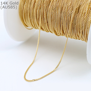 Rollo de Cadena de Oro de 1.05 mm con Eslabón Cubano AU585 de 14 Quilates Reales, Cadena Italiana Original de 14k para la Fabricación de Joyería Permanente - Product Image 1