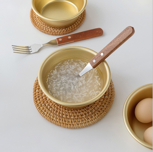 Tazón Pequeño Amarillo para Postre de Restaurante Coreano, Recipiente para Vino de Arroz Coreano, de Aluminio Amarillo para Servir Bebidas y Platos - Product Image 4