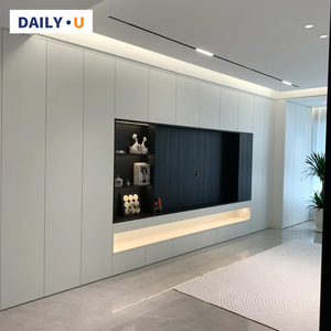 Mueble <span class=keywords><strong>de</strong></span> TV Moderno y Lujoso <span class=keywords><strong>de</strong></span> Madera Maciza con Mármol, Retroiluminación LED Integrada, para Sala <span class=keywords><strong>de</strong></span> Estar - Product Image 2