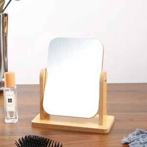 Specchio da Tavolo in Legno <span class=keywords><strong>Vintage</strong></span> <span class=keywords><strong>Senza</strong></span> <span class=keywords><strong>Cornice</strong></span>, Specchio Portatile da Toeletta Girevole in Legno - Product Image 2