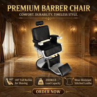 Chaise de Barbier Professionnelle Hydraulique Marron Inclinable pour Salon de Coiffure et Spa – Équipement de Beauté – Vente Flash