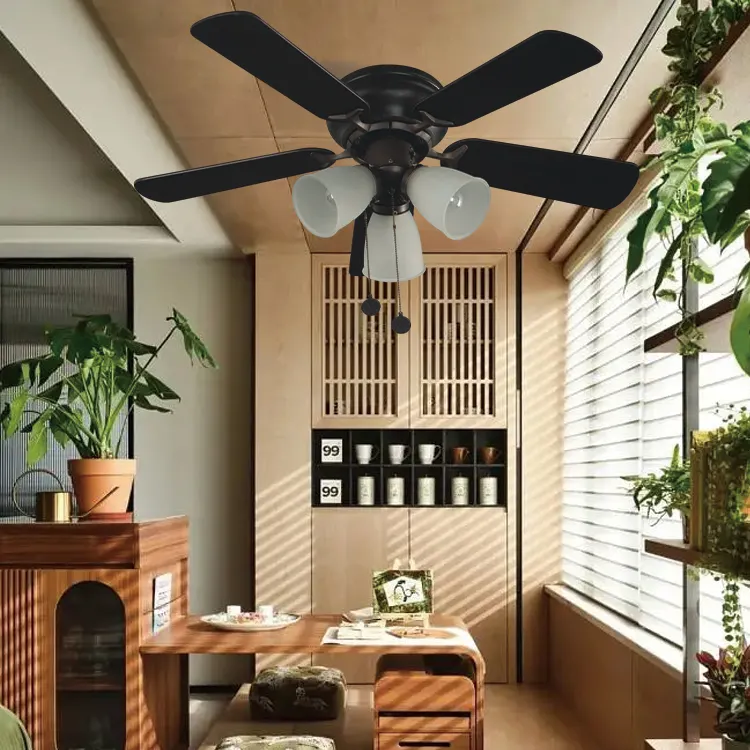 Vintage Fancy Ink Brown 36Inch Led Lighting Outdoor Gazebo Interior Fans Light Ceiling Fan For Indoor