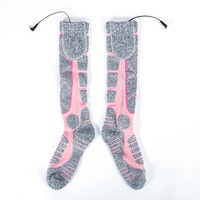 Chaussettes chauffantes d'hiver en gros, chaussettes chauffantes de ski, batterie rechargeable USB, chaussettes chauffantes électriques