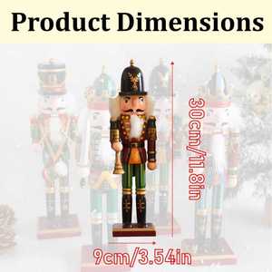 Décoration <span class=keywords><strong>de</strong></span> Noël artisanale vintage <span class=keywords><strong>en</strong></span> <span class=keywords><strong>bois</strong></span>, casse-noisette, 11,8 pouces, pour cheminée, table ou arbre - Product Image 6