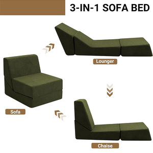 <b>Sofa</b> <b>Bed</b> <b>Foldable</b> Multifunctional Reclining High Density Foam Square Design For Living Room Or Bedroom Use - Product Image 3