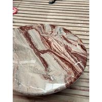 Table basse pliante moderne de luxe en marbre Rosso Orobicco à plateau rond pour salon, chambre, hôtel, décoration intérieure