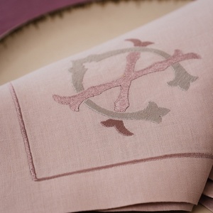 Custom Monogram Embroidered Hemstitch Cotton <b>Linen</b> Napkin Handkerchief for Dining <b>Table</b> Fabric <b>Cloth</b> Wedding Napkins Placemats - Product Image 1