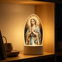 Anpassbare Steck-LED-Nachtleuchte mit UV-Druck, 3D-Lampenmuster, Jungfrau Maria, verschiedene Designs, farbenfroh, dimmbar, für den Heimgebrauch, hochwertig