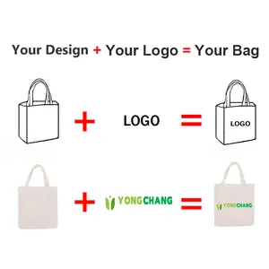Promotional Carry Long Handle Customer Design Shopping Tote 100% Cotton Bag With Logo