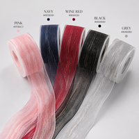Ruban en organza de 2,5 cm et 3,8 cm - Accents irréguliers en fil métallique or et argent pour emballage cadeau et décoration de mariage - Vente en gros