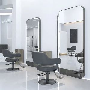 Modern Luxury Hair Salon Furniture <b>Set</b> <b>Square</b> Oval Mirrors for Barbershops Malls Factory Design Light Duty Sober Glass Great - Product Image 5