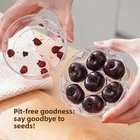 Nieuwe handmatige zeven-gaats fruitpers van ABS+PS materiaal, alleen handwas, voor kersen, rode dadels, huishoudelijk gebruik, pitverwijdering.