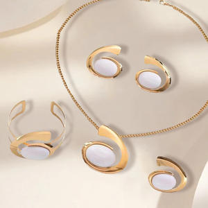 Trending Products 2025 4 1 Wo'momen Fashion Hypoallergenic Stainless Steel Jewelry <b>Sets</b> Made in China Wholesale - Product Image 3