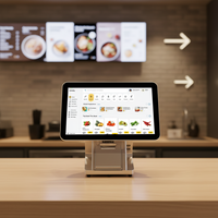 Yeni 15.6 inç Hepsi Bir Arada POS Sistemleri Çift Dokunmatik Ekranlı Yazarkasa Makinesi Yazıcı Tarayıcı Yazılımı ile POS Terminali