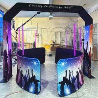 Nouvelle technologie 2025 : Cabine photo 360° suspendue avec support pour appareil photo reflex et iPad, construction métallique haute capacité de charge pour les entreprises