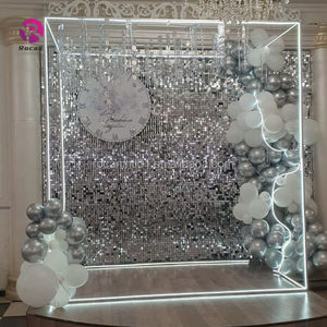 Boîte photo carrée à LED RVB, coque de magazine, miroir, photomaton pour fournitures de fête, décoration de ballons, <span class=keywords><strong>fond</strong></span> d'<span class=keywords><strong>anniversaire</strong></span> - Product Image 2
