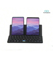 Keyboard Mini nirkabel portabel, Keyboard lipat BT Mini dapat dilipat Ultra ramping, Keyboard lipat Travel untuk ponsel I.Pad Mac Android