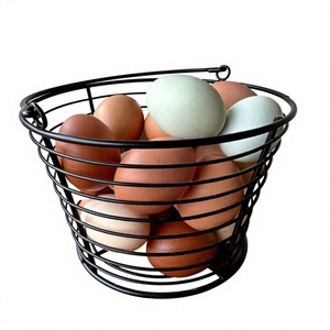 Cesta para Huevos de Alambre Metálico Estilo Rústico con Asa Ajustable, Ecológica, Tamaños S/M/L, Organizador Decorativo para Cocina - Product Image 3