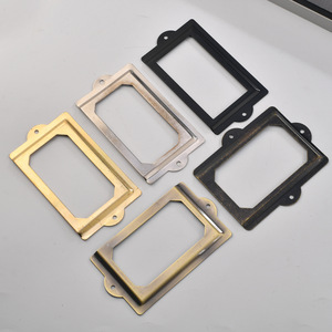 Retro Chinese Style Metal <b>Frame</b> Rectangle Drawer Cabinet Label Holder Durable Iron Plated Finish - Product Image 1
