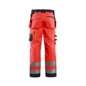 BLAKLADER - 156725175599D120 Hi-Vis Softshell craftsman <b>trousers</b> Red/<b>Black</b> - EAN 7330509406458 HI-VIS <b>WORKWEAR</b> - Product Image 2