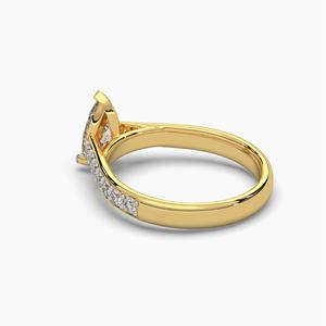 Bague de fiançailles solitaire en diamant de laboratoire taille poire, la plus vendue, personnalisable OEM/ODM, en or massif 14K/18K/22K, de luxe pour femme - Product Image 5