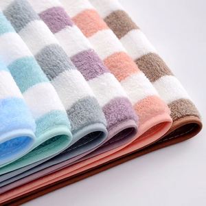 China Manufacturer Wholesale <b>Cheap</b> Microfiber Striped Towel 2 Pcs Set Face Hand Bath Towels Set with Gift <b>Box</b> - Product Image 3