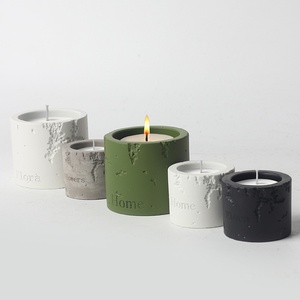 Bocaux à bougies en céramique style béton pour bougies en <span class=keywords><strong>cire</strong></span> de soja DIY, contenants pour bougies d'aromathérapie, coupelles votives minimalistes nordiques - Product Image 2