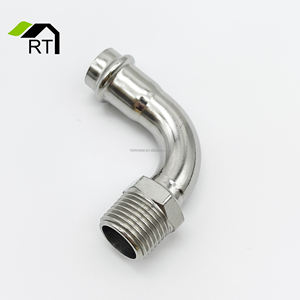 CE/GB Edelstahl-Kaltextrusions-Press verschraubung <span class=keywords><strong>90</strong></span>-Grad-Winkelgewinde 304/316L-Armaturen Winkel - Product Image 1