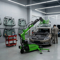 Machine de levage de verre mobile alimentée par batterie avec flèche télescopique pour chantier de construction