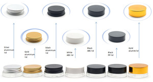 Envases de Vidrio Grueso de Perfil Bajo de 7 ml <span class=keywords><strong>con</strong></span> Tapas Negras - Frascos para Concentrados, Bálsamo Labial, Cera, Cosméticos - Product Image 2