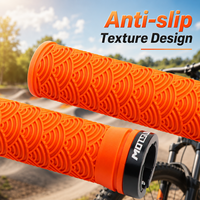 Poignées de vélo MOTSUV TPE à fixation simple, motif nuage oriental, 22,2 mm, ajustement universel, étanches, pour VTT