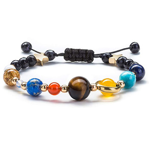 Nouveaux bracelets en pierres précieuses naturelles, univers, <span class=keywords><strong>galaxie</strong></span>, système solaire, huit planètes, étoiles gardiennes, perles <span class=keywords><strong>de</strong></span> pierres naturelles - Product Image 2