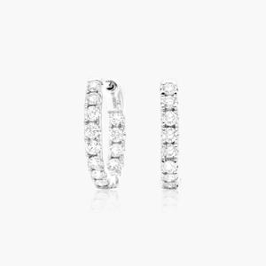 Premium 925 Sterling Silver Gold Plated Moissanite Hoop <b>Earrings</b> Classic Brilliant Sparkling Luxury <b>Fine</b> Jewelry Collection - Product Image 2