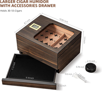 Boîte à cigares en bois personnalisée, humidor artisanal avec hygromètre, boîte à cigares en bois de cèdre, humidificateur pour boîte à cigares en bois de cèdre
